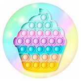 Lofaris Circle Summer Ice Cream Pop It Birthday Backdrop Kit
